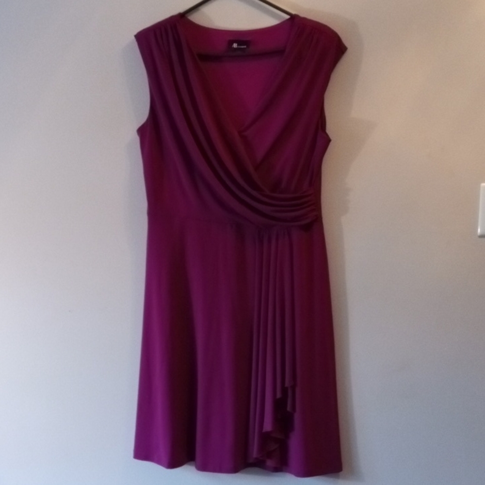 AB Studio Asymmetrical Magenta Dress